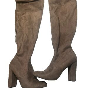 Chic Over the Knee Boots in Taupe